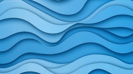 Abstract blue wavy paper cut background pattern, perfect for modern designs and graphic projects.