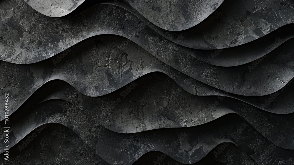 Poster Abstract black wave pattern background