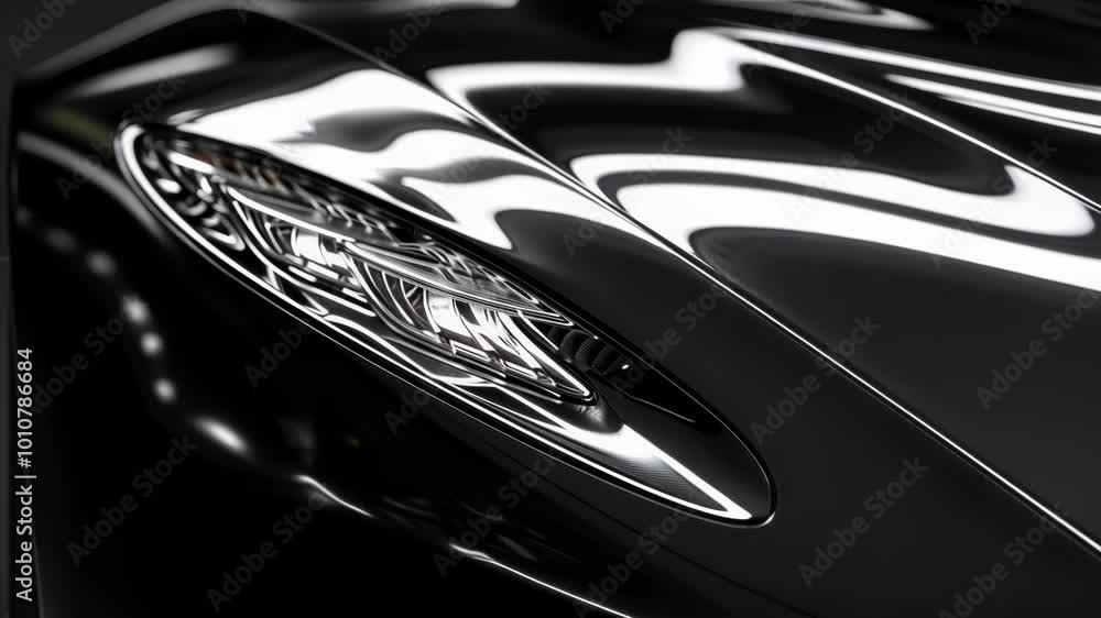Poster the sleek lines and reflective surfaces of a modern car are highlighted in this close up shot, empha