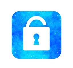 青い星空｜開いた南京錠マーク