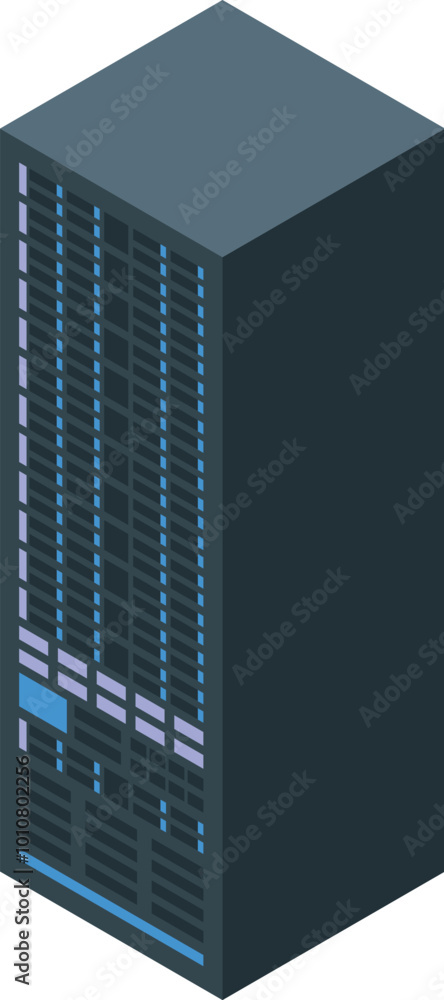 Aufkleber modern server unit processing big data isometric icon