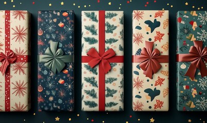 Festive holiday wrapping paper designs stylish and colorful patterns for a joyful Christmas