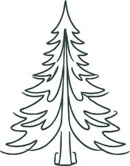 Obraz premium Christmas pine with only traces. Minimalist illustration of a logo-style Christmas tree