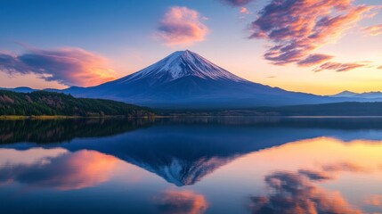 Majestic Sunset over Mount Fuji