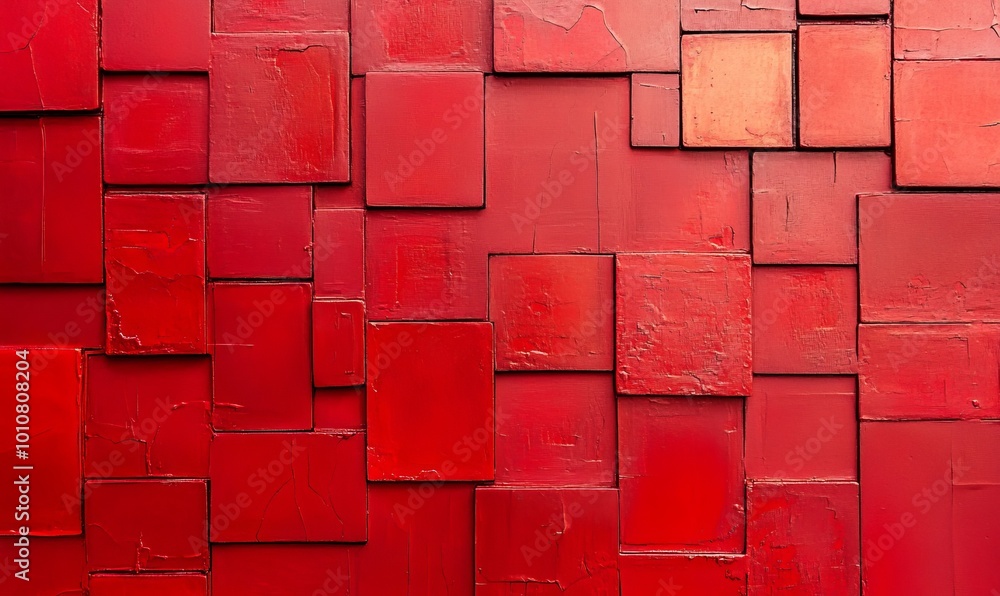 Poster a close up of a red background with a pattern of squares
