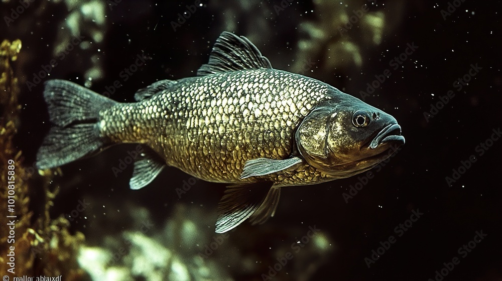 Poster Close-up of a Fish Swimming Underwater