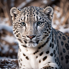 Obraz premium Schnee Leopard