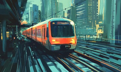 Fototapeta premium Metro Train Approaching