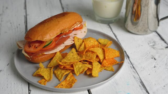 delicious lyoner jalapeno sandwich with tomato cucumber and a thin slice of beef pastrami