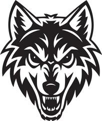 Obraz premium Wolf angry vector in white background