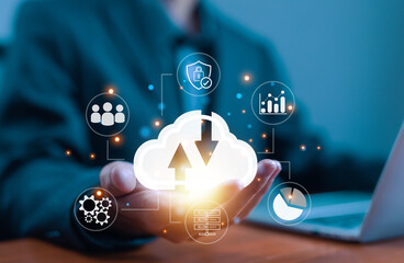 connect application platform, information system security. concept of a business digital server,...