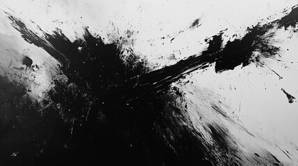 Abstract Black and White Paint Splash
