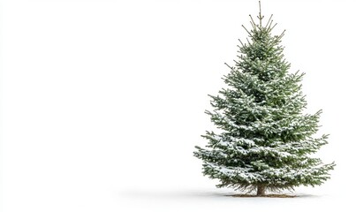 Fototapeta premium A Christmas tree is standing in front of a white background