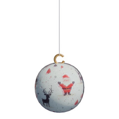 3D Hanging Christmas Ornament Globe with Santa and Reindeer