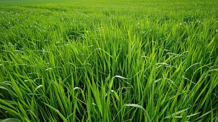 Fototapeta premium A neatly trimmed lawn with vibrant green grass, perfect for a summer background