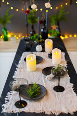 New Year's table setting , scandinavian style- Image