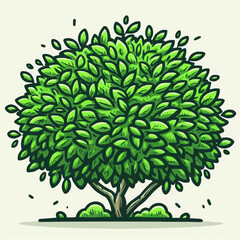 Naklejka premium tree with green leaves