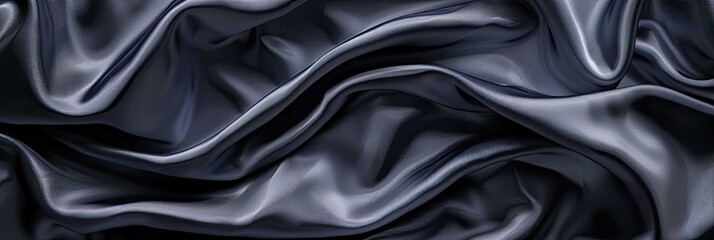 Fototapeta premium Elegant silk black background. Background texture.