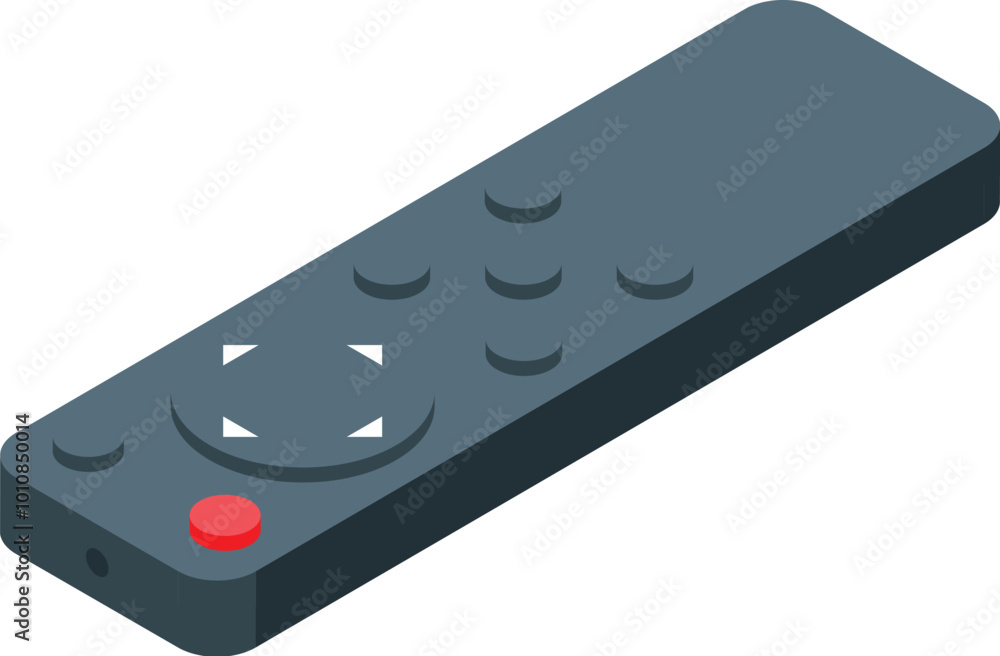 Poster remote control device is laying on a surface, ready to change the channel or adjust the volume