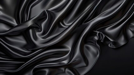 Fototapeta premium Elegant silk black background. Background texture.