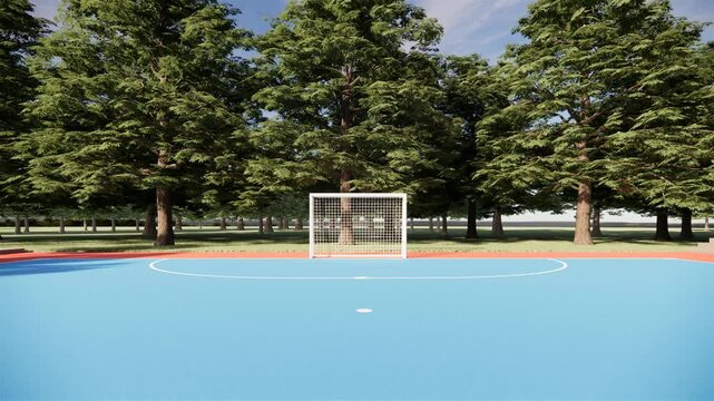 zoom out futsal court footage video