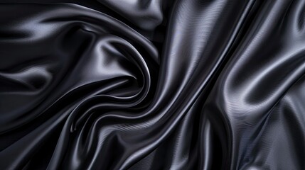 Obraz premium Elegant silk black background. Background texture.