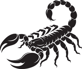 Scorpion insect Silhouette isolated on a white background Minimalist Scorpion vector shape