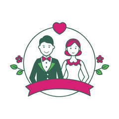 Valentine day couple vector design.