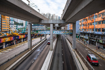 Hong Kong, China - Urban architecture and transportation