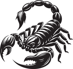 Scorpion insect Silhouette isolated on a white background Minimalist Scorpion vector shape