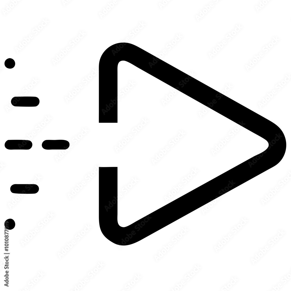 Poster play button icon representing media playback and interactive interface for websites and apps