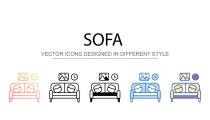 Sofa icon design with white background stock illustration