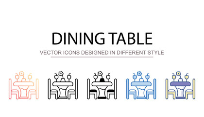 Dining Table icon design with white background stock illustration