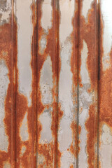 Old zinc vintage fence wall texture for background, pattern of rusty on metal panel.