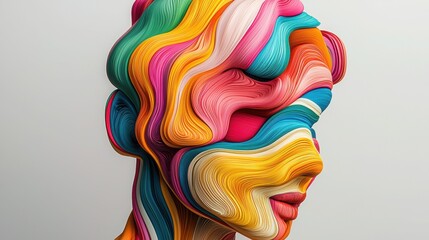 Obraz premium Vibrant abstract sculpture showcasing swirling colors and unique shapes, embodying creativity and artistic expression.