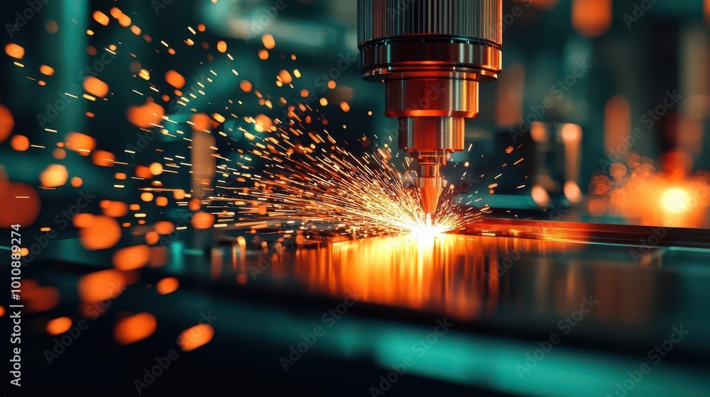 Poster factory machinery operating on an automated production line