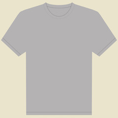 T-shirt mockup. Grey blank t-shirt front views.