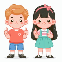 flat illustration of a person character raising a thumbs up