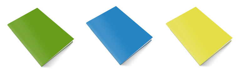 Three magazine blank template color for presentation layouts and design.