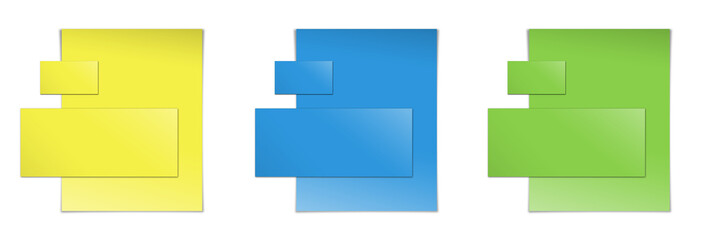 Fototapeta premium Three promotional paper blank template for presentation layouts and design.