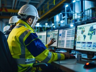 Fototapeta premium Industrial Control Room Worker