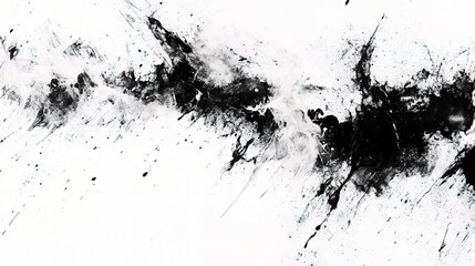 Obraz premium Abstract Black and White Splash Art on White Background