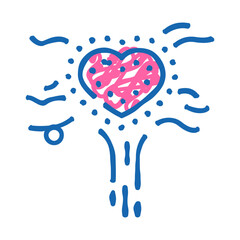 love fireworks doodle icon sketch vector. love fireworks sign. isolated symbol illustration