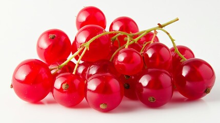 Fresh red currants on white isolate background