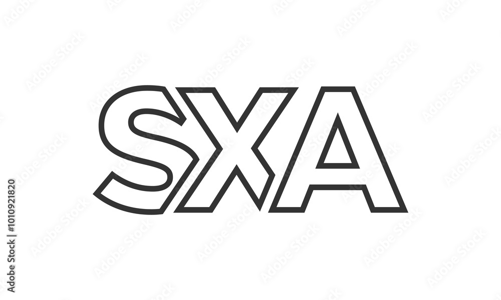 Fototapete sxa logo design template with strong and modern bold text. initial based vector logotype featuring s