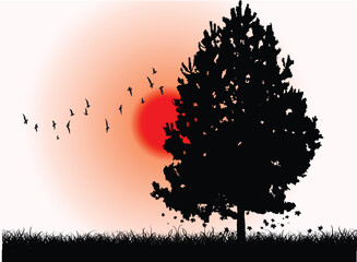 Black tree for Design elements.