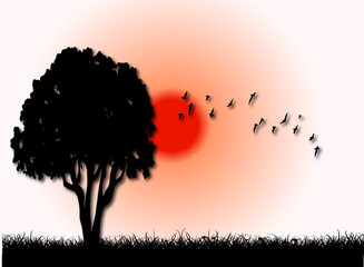 Black tree for Design elements.
