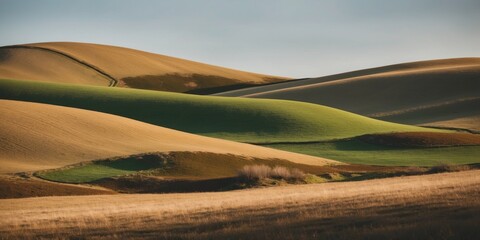 Obraz premium Tranquil Rural Landscape with Rolling Hills.