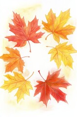 Captivating Display of Vibrant Autumn Leaves in Various Colors