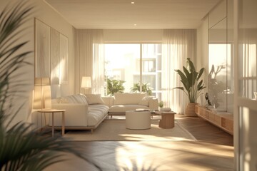 Fototapeta premium Modern Living Room with Natural Light
